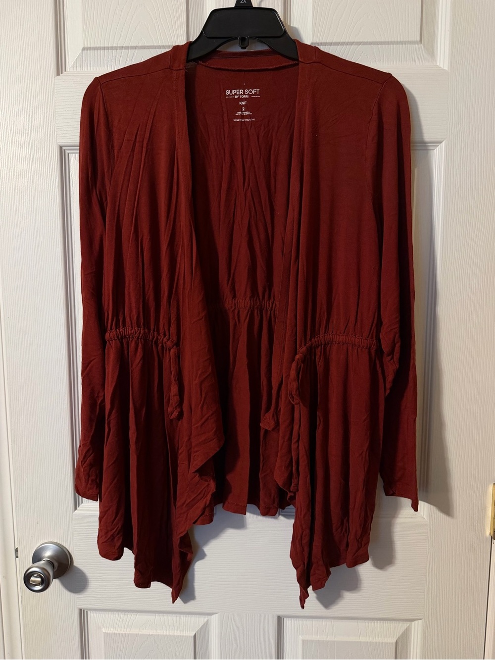Torrid Super Soft Open Front Anorak Cardigan Sweater - Deep Rust 2X